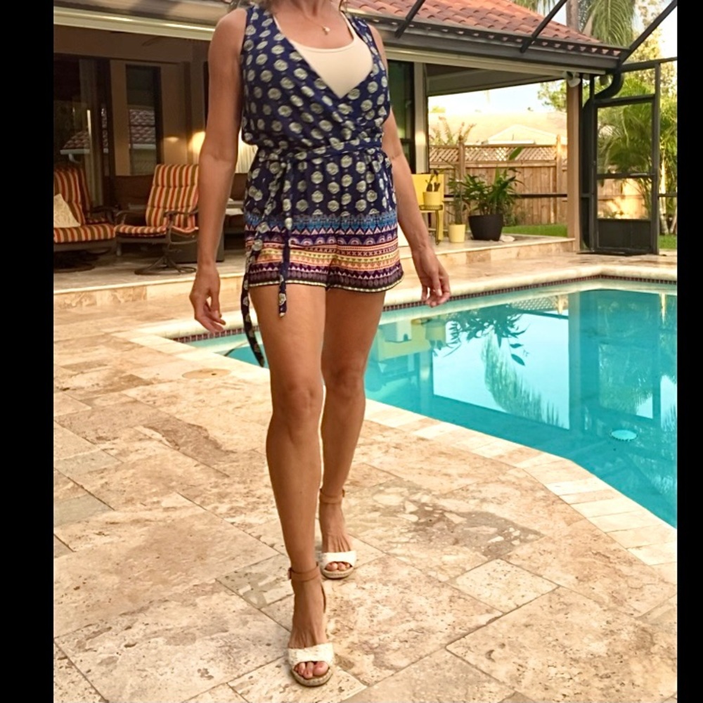 BE BOP/M/Blue Romper/Aztec Pattern/Polyester - Picture 3 of 7
